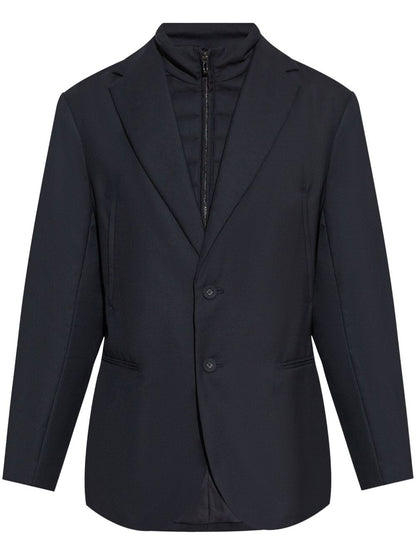 Wool blend single-breasted jacket