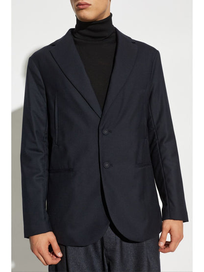 Wool blend single-breasted jacket