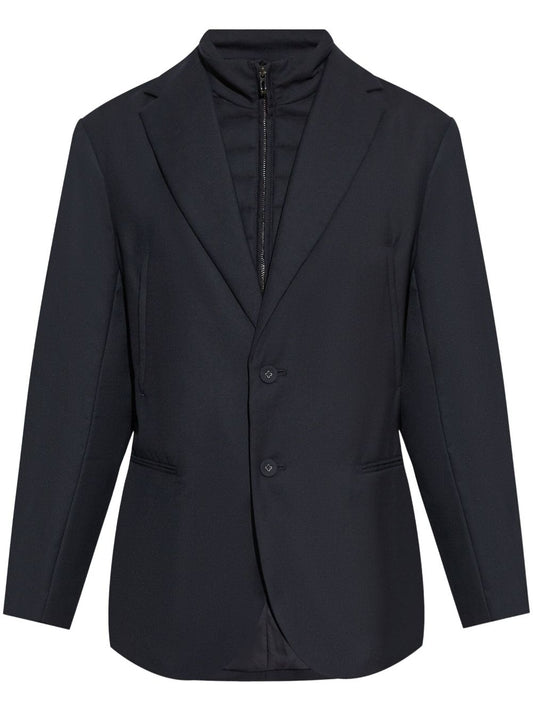 Wool blend single-breasted jacket