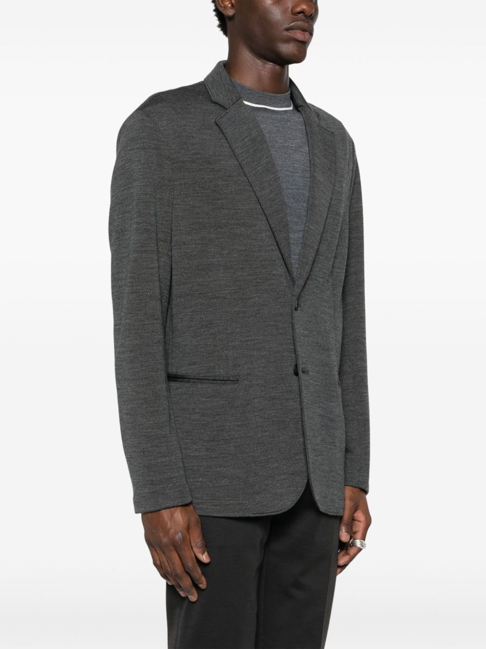 Wool blend single-breasted jacket