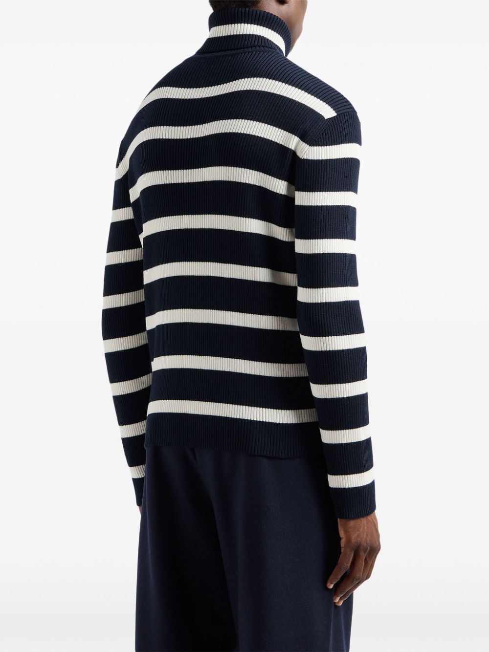 Striped high-neck sweater