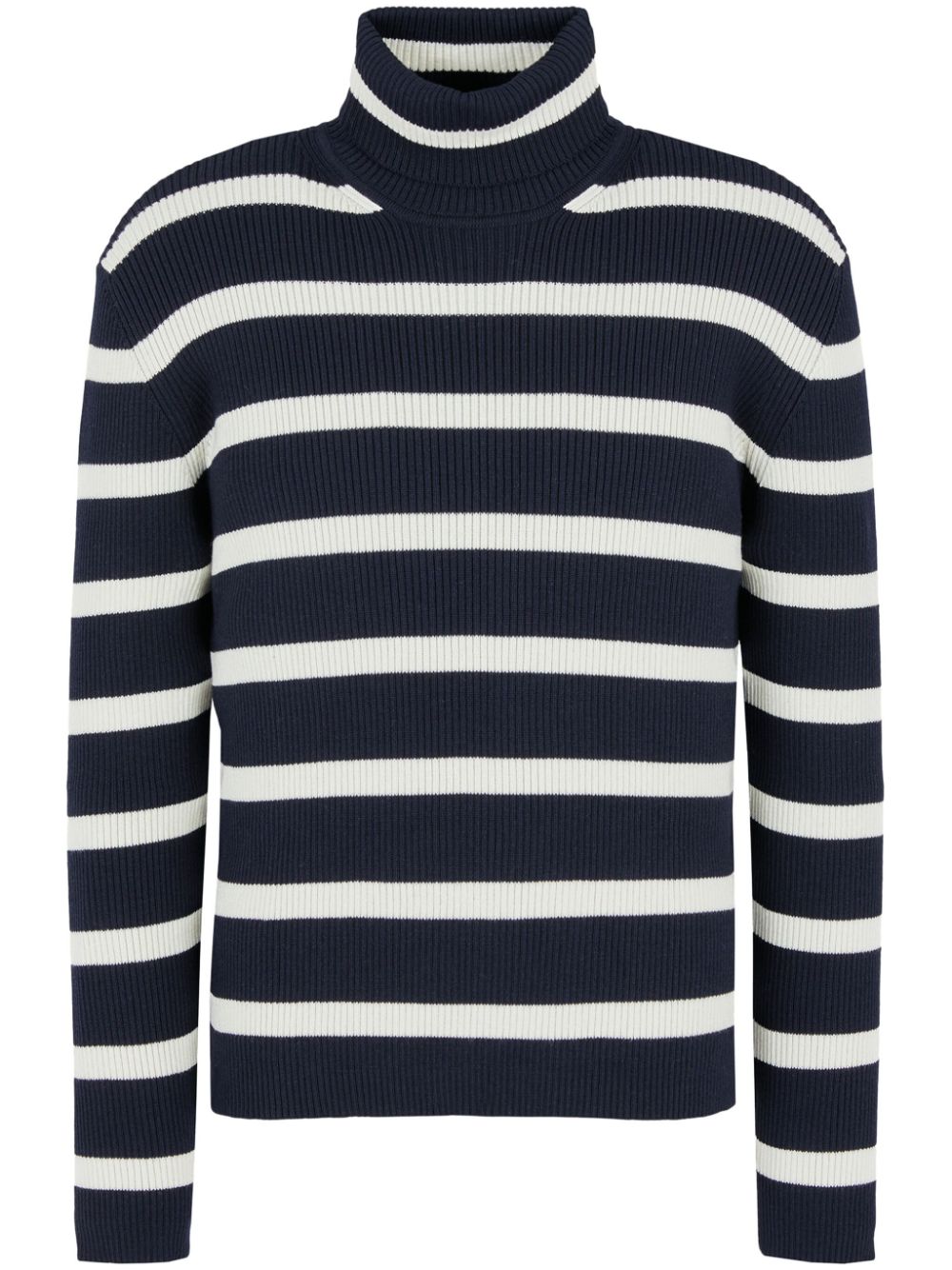 Striped high-neck sweater