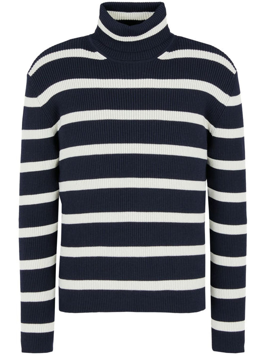 Striped high-neck sweater