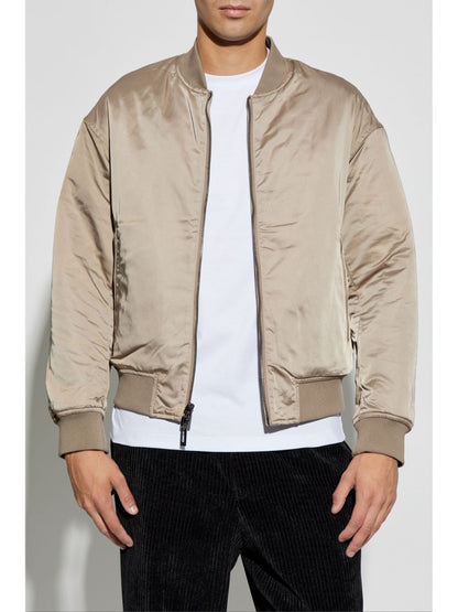 Satin quilted bomber jacket