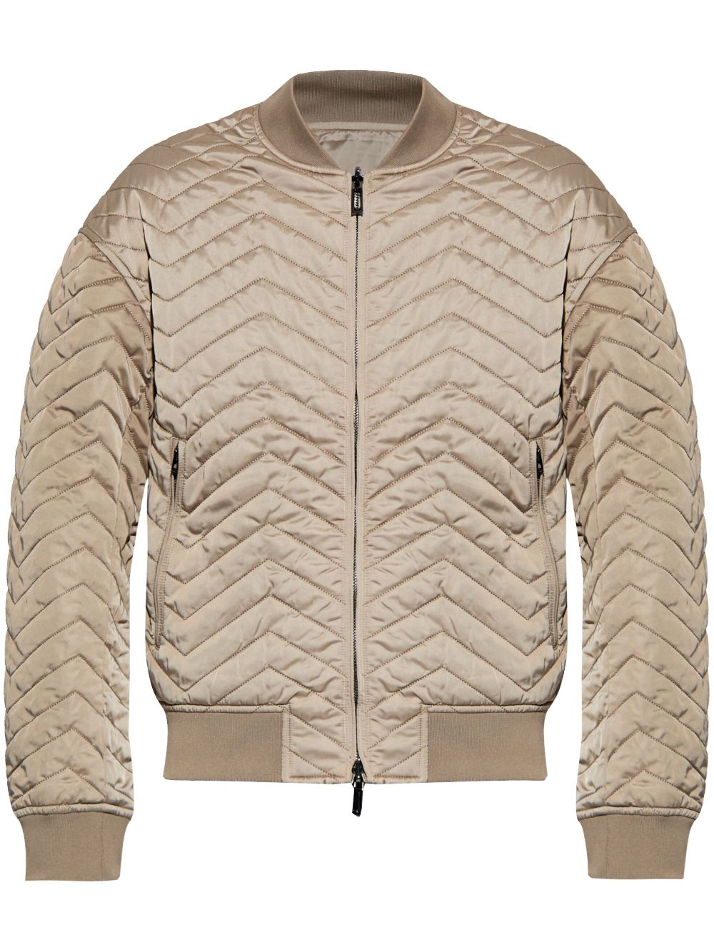 Satin quilted bomber jacket