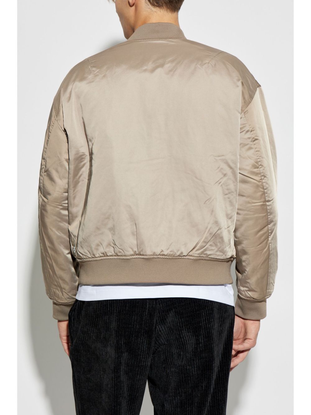 Satin quilted bomber jacket