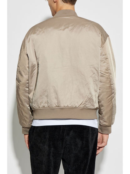 Satin quilted bomber jacket