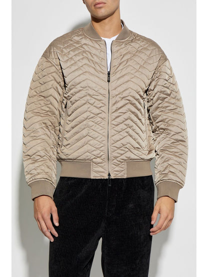 Satin quilted bomber jacket