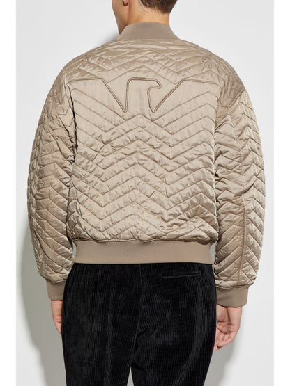 Satin quilted bomber jacket