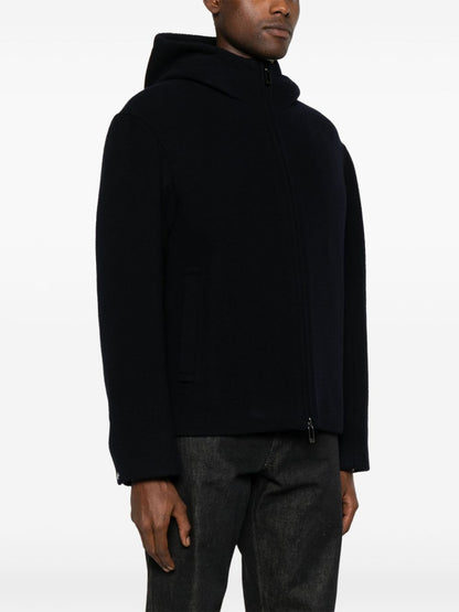 Wool hooded jacket