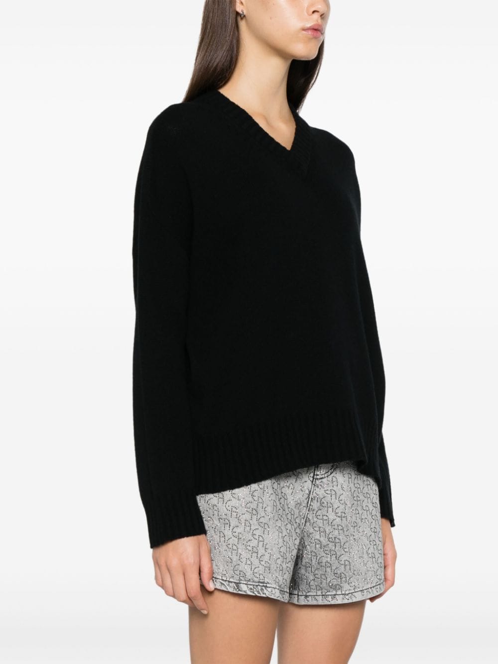 Wool v-necked sweater