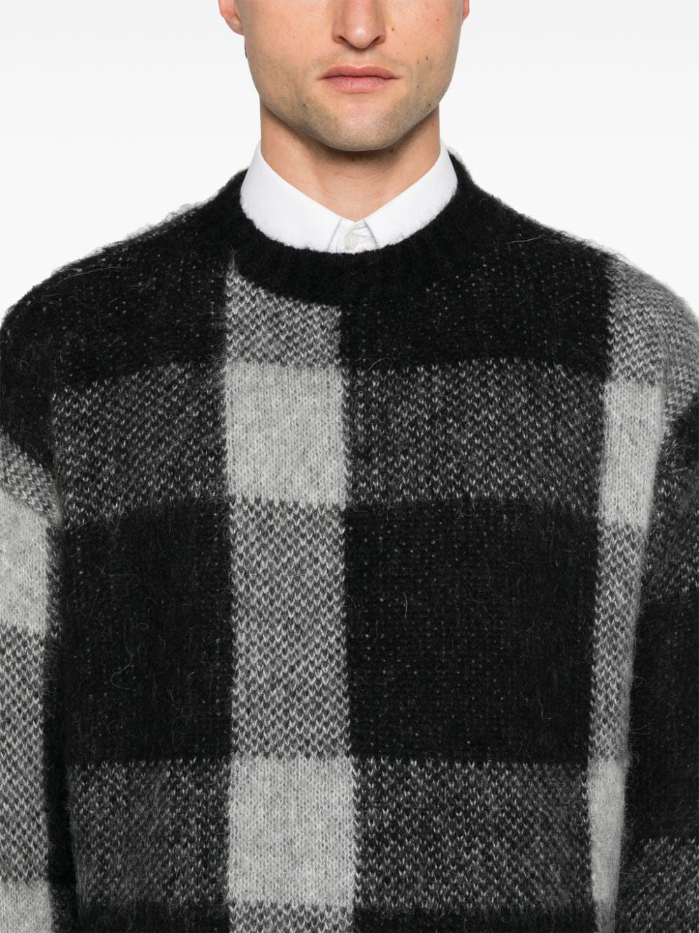 Wool blend checked jumper