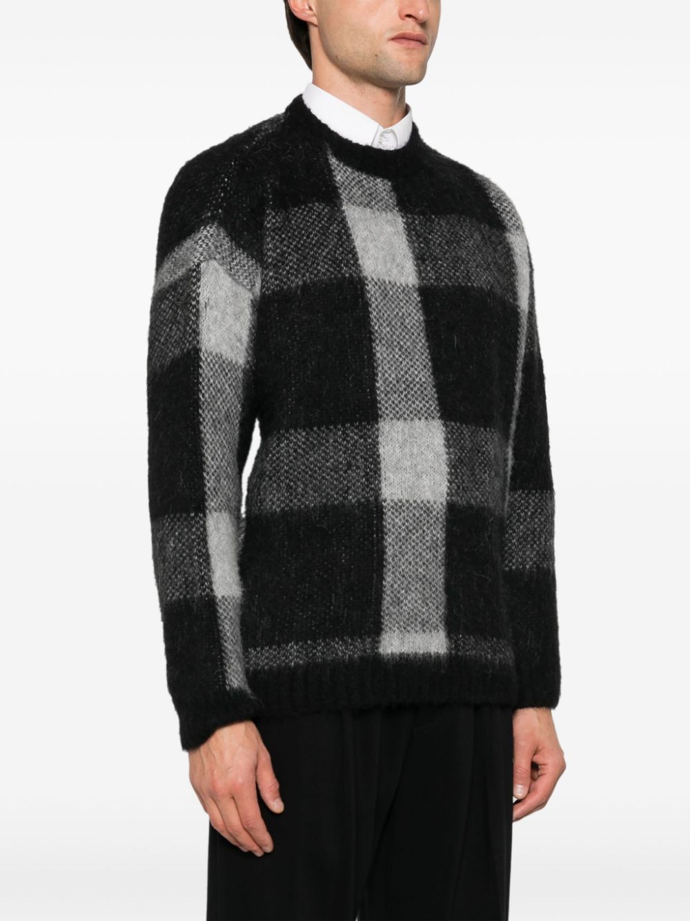 Wool blend checked jumper