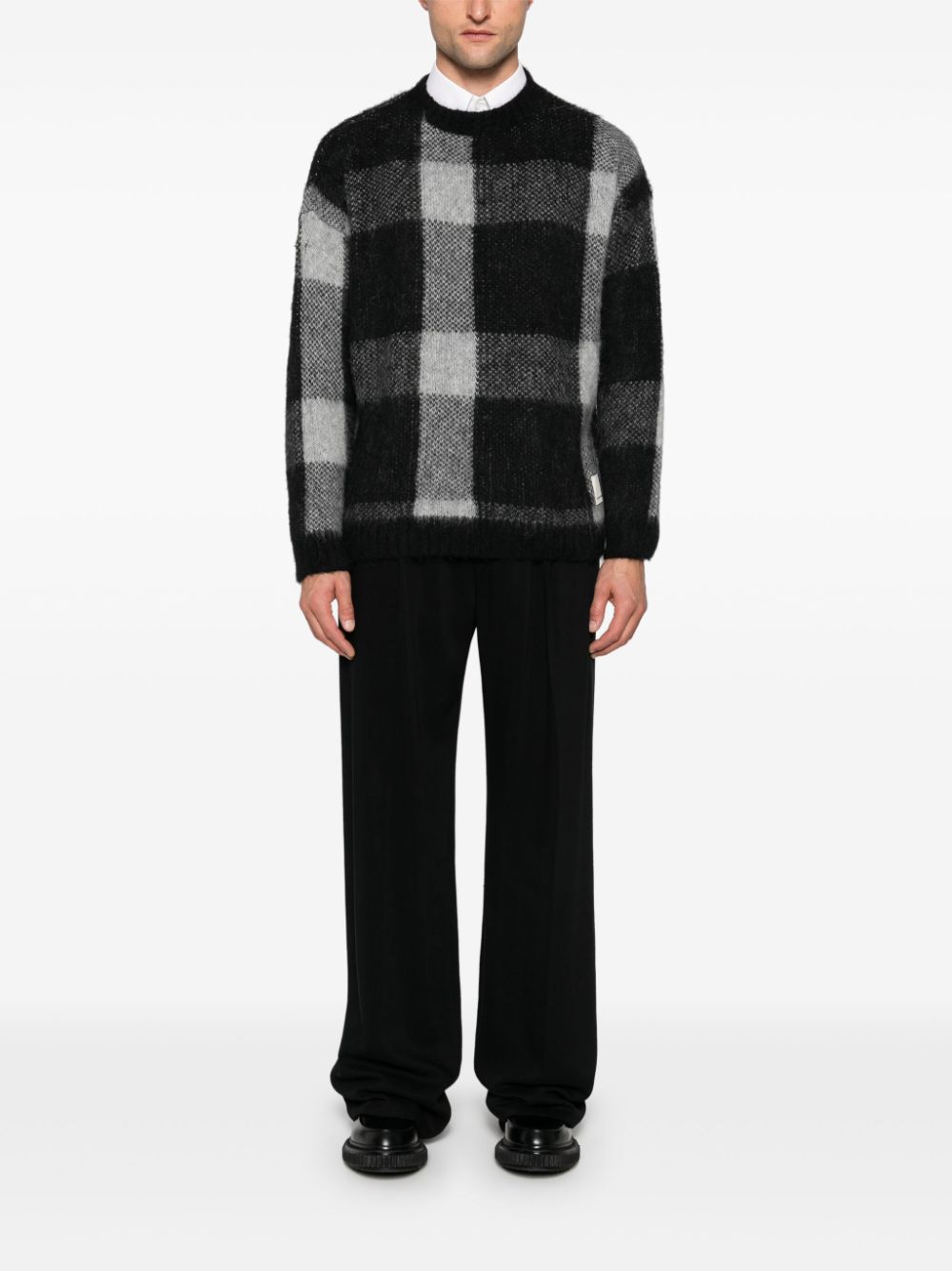 Wool blend checked jumper