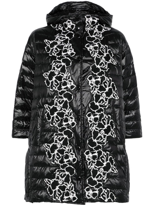 Embroidered nylon down jacket