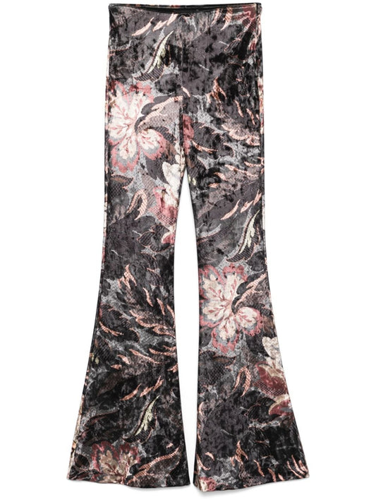 Printed flared trousers