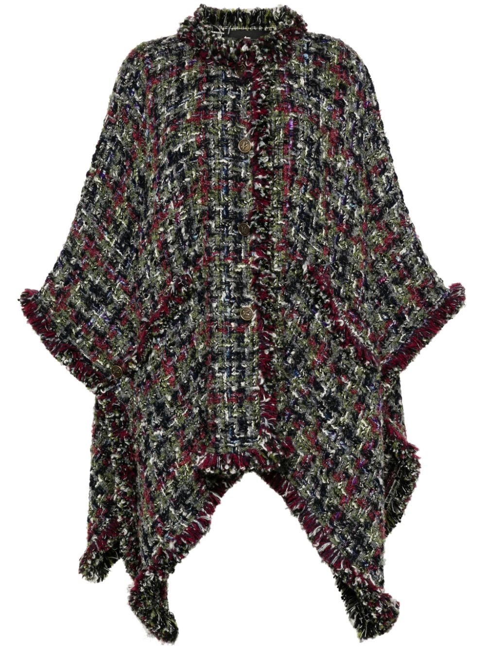 Wool tweed cape