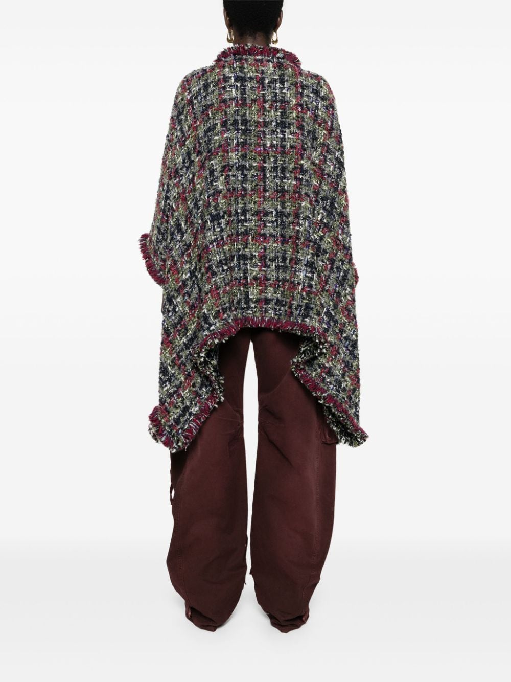 Wool tweed cape