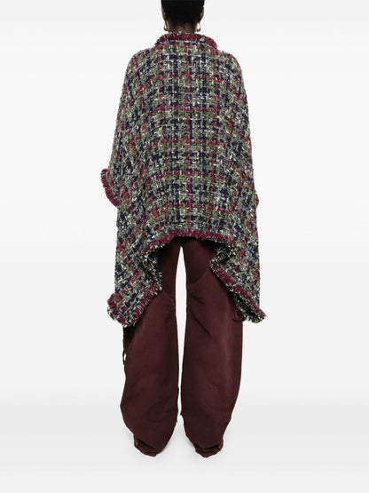 Wool tweed cape