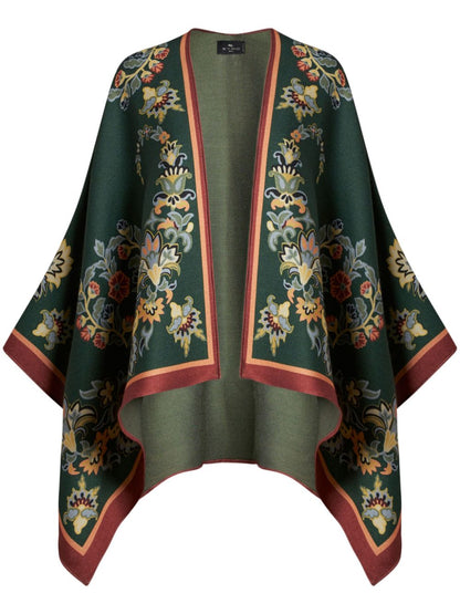 Wool printed cape