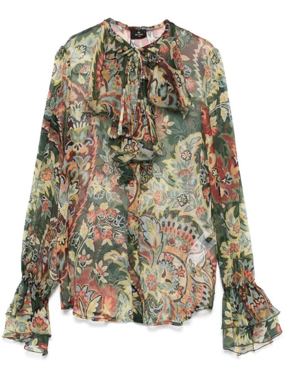 Printed silk shirt