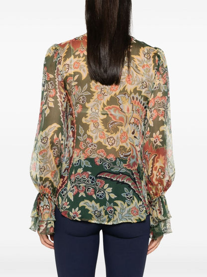 Printed silk shirt