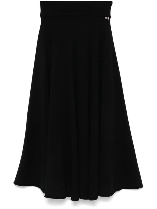 Twirl cashmere midi skirt