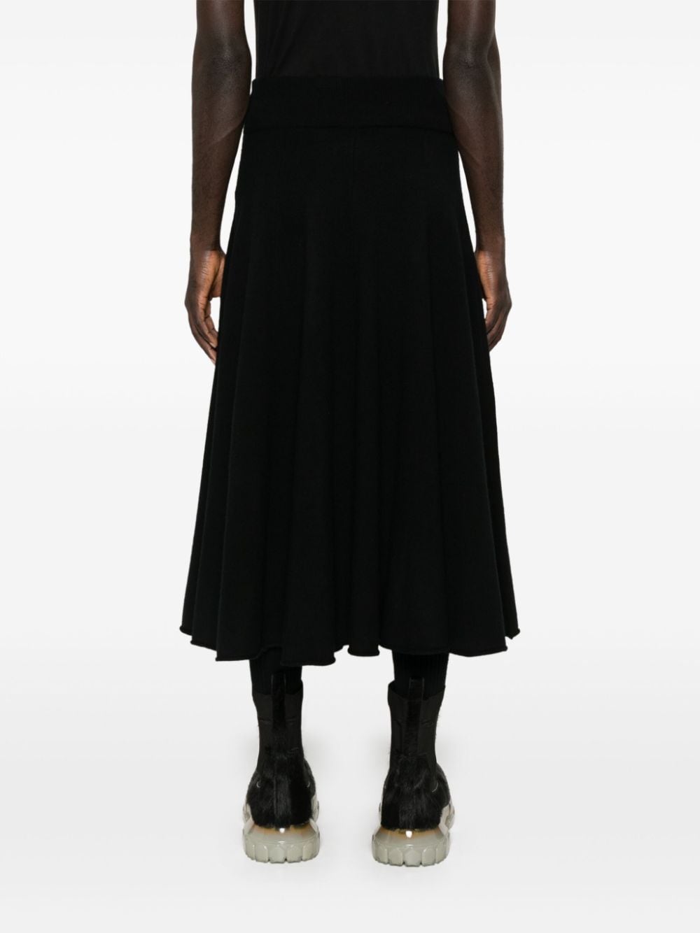 Twirl cashmere midi skirt