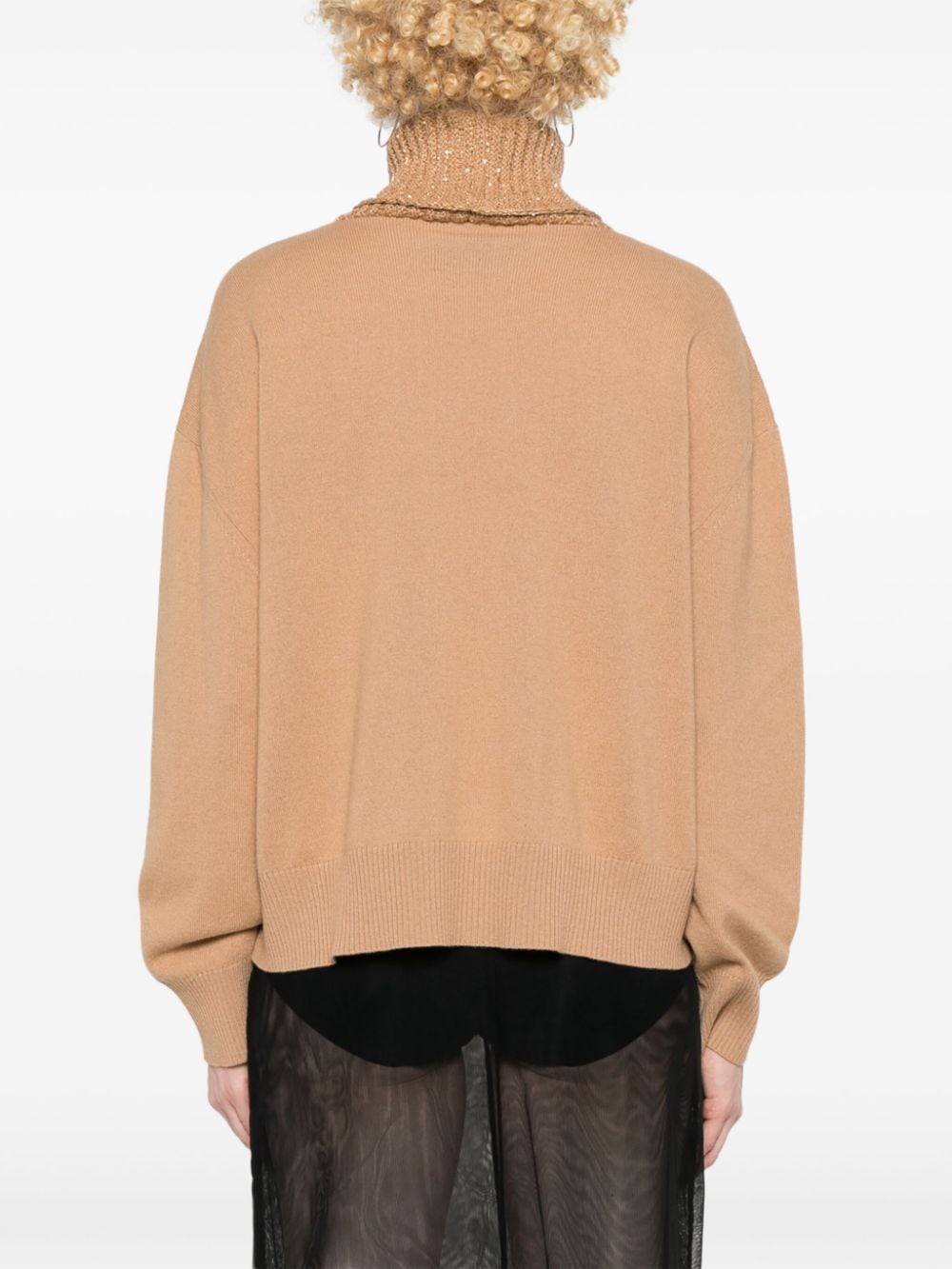 Wool and silk blend turtleneck sweater