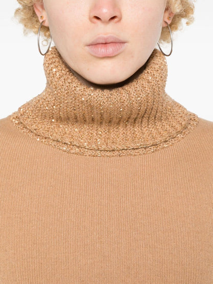 Wool and silk blend turtleneck sweater