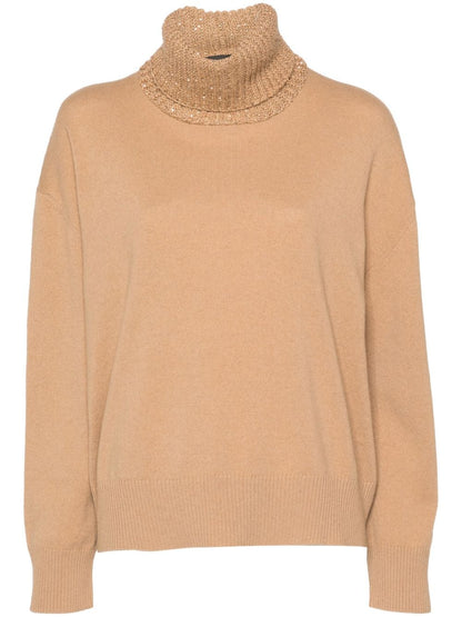 Wool and silk blend turtleneck sweater