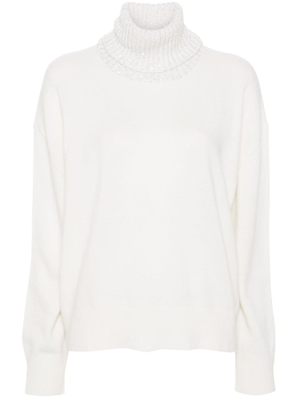 Wool and silk blend turtleneck sweater