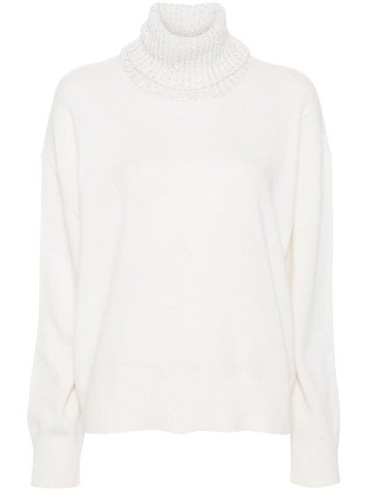 Wool and silk blend turtleneck sweater