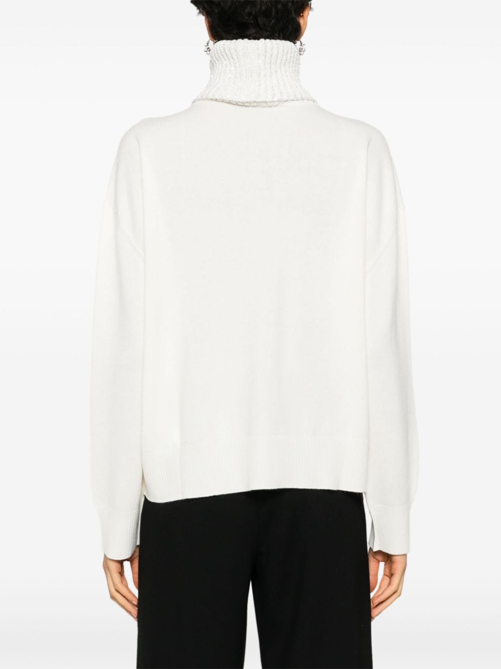 Wool and silk blend turtleneck sweater