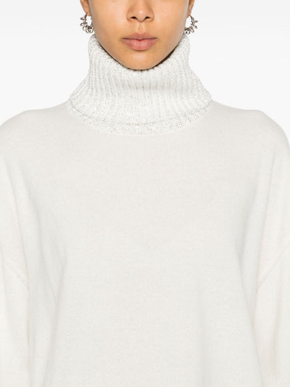 Wool and silk blend turtleneck sweater