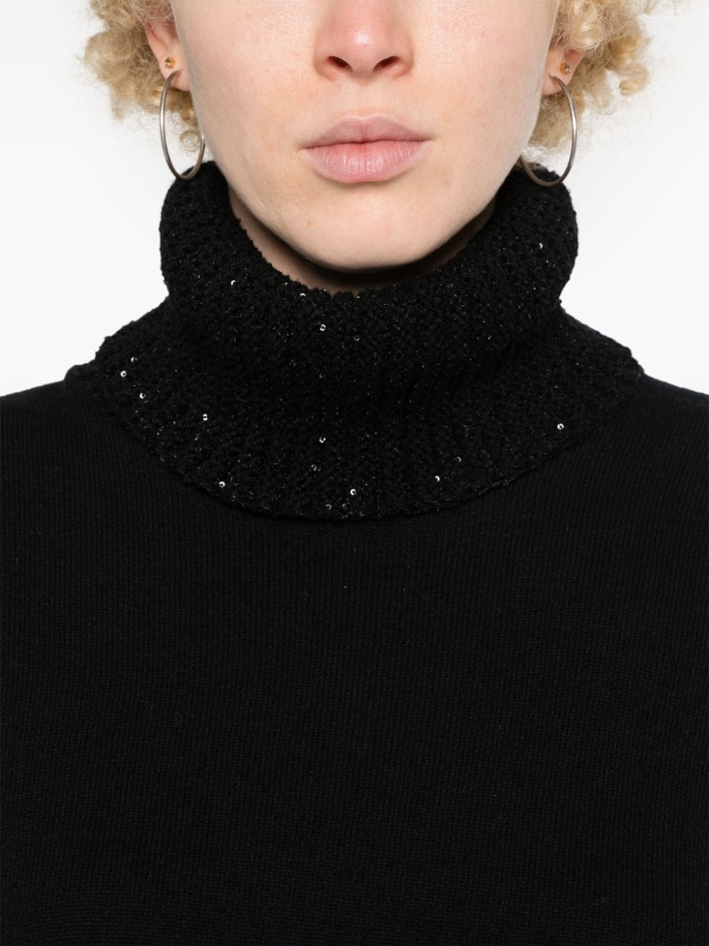 Wool and silk blend turtleneck sweater