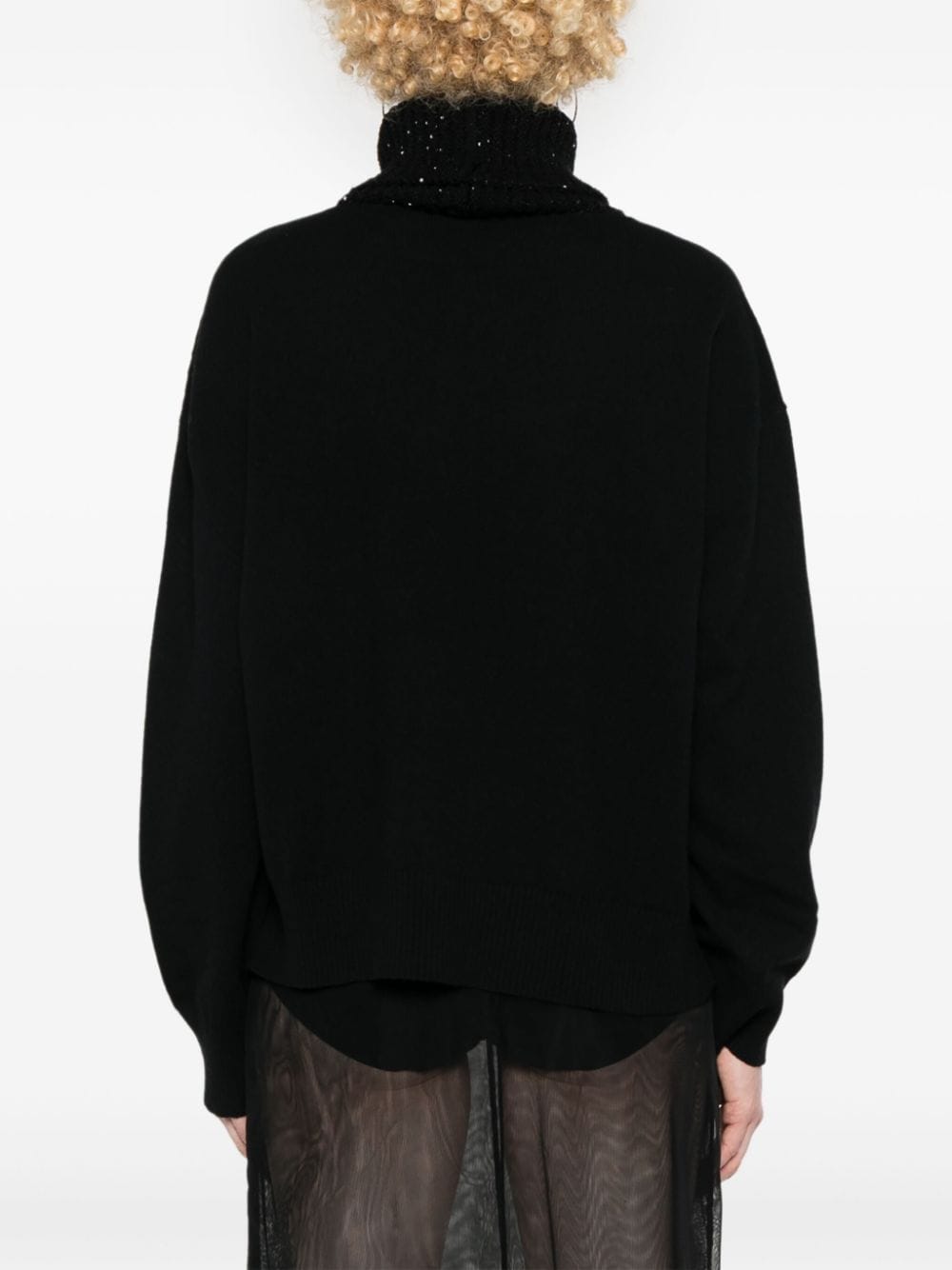 Wool and silk blend turtleneck sweater