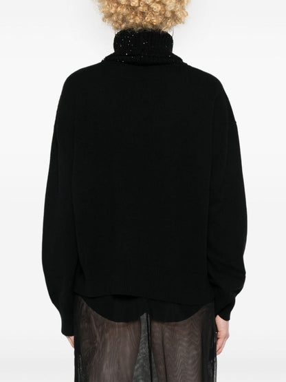 Wool and silk blend turtleneck sweater