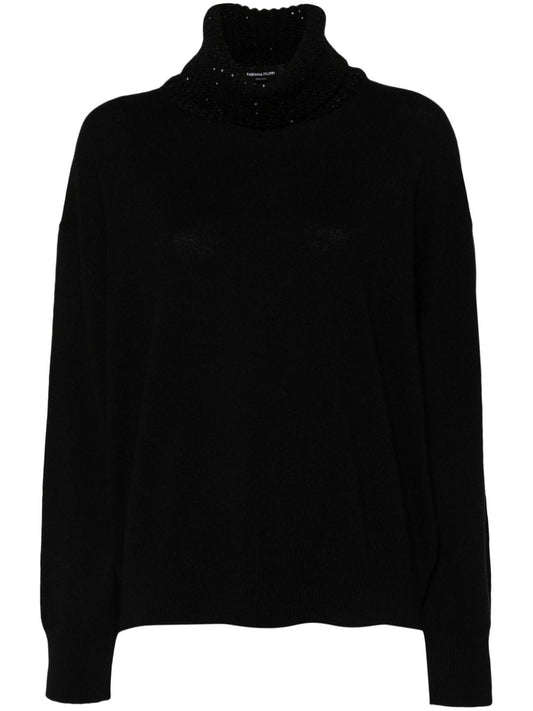 Wool and silk blend turtleneck sweater