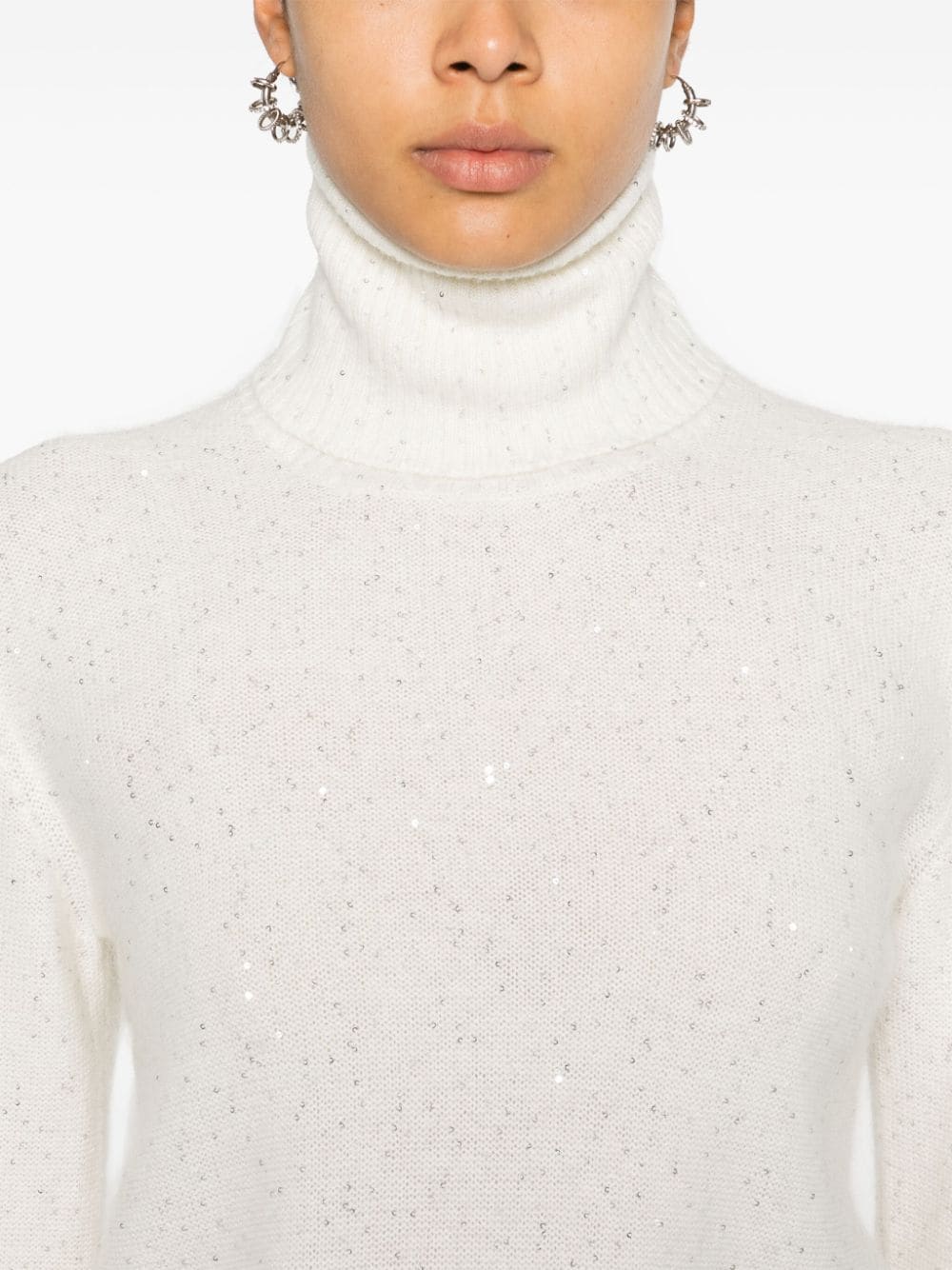 Wool and silk blend turtleneck sweater