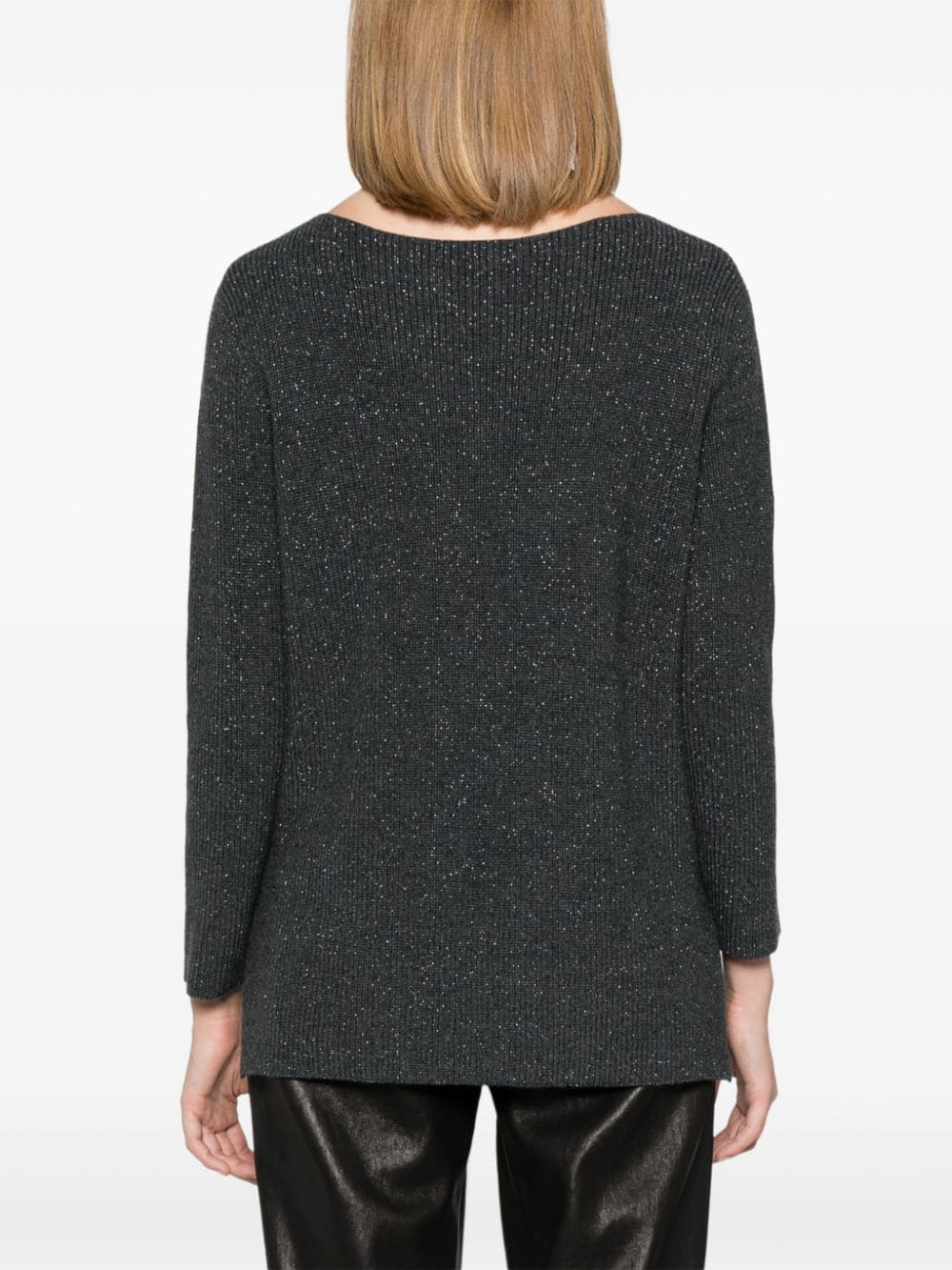 Wool blend boatneck sweater