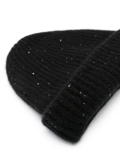 Ribbed wool blend beanie