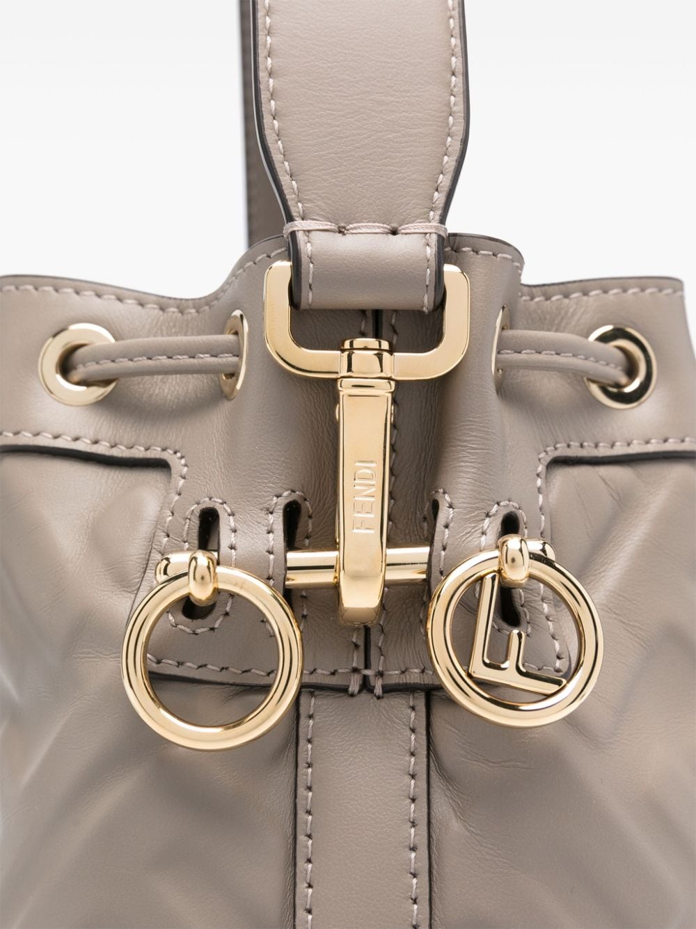 Mon tresor mini leather bucket bag