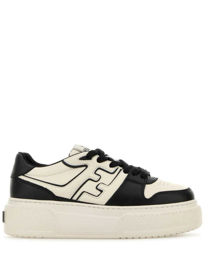 Fendi match leather sneakers