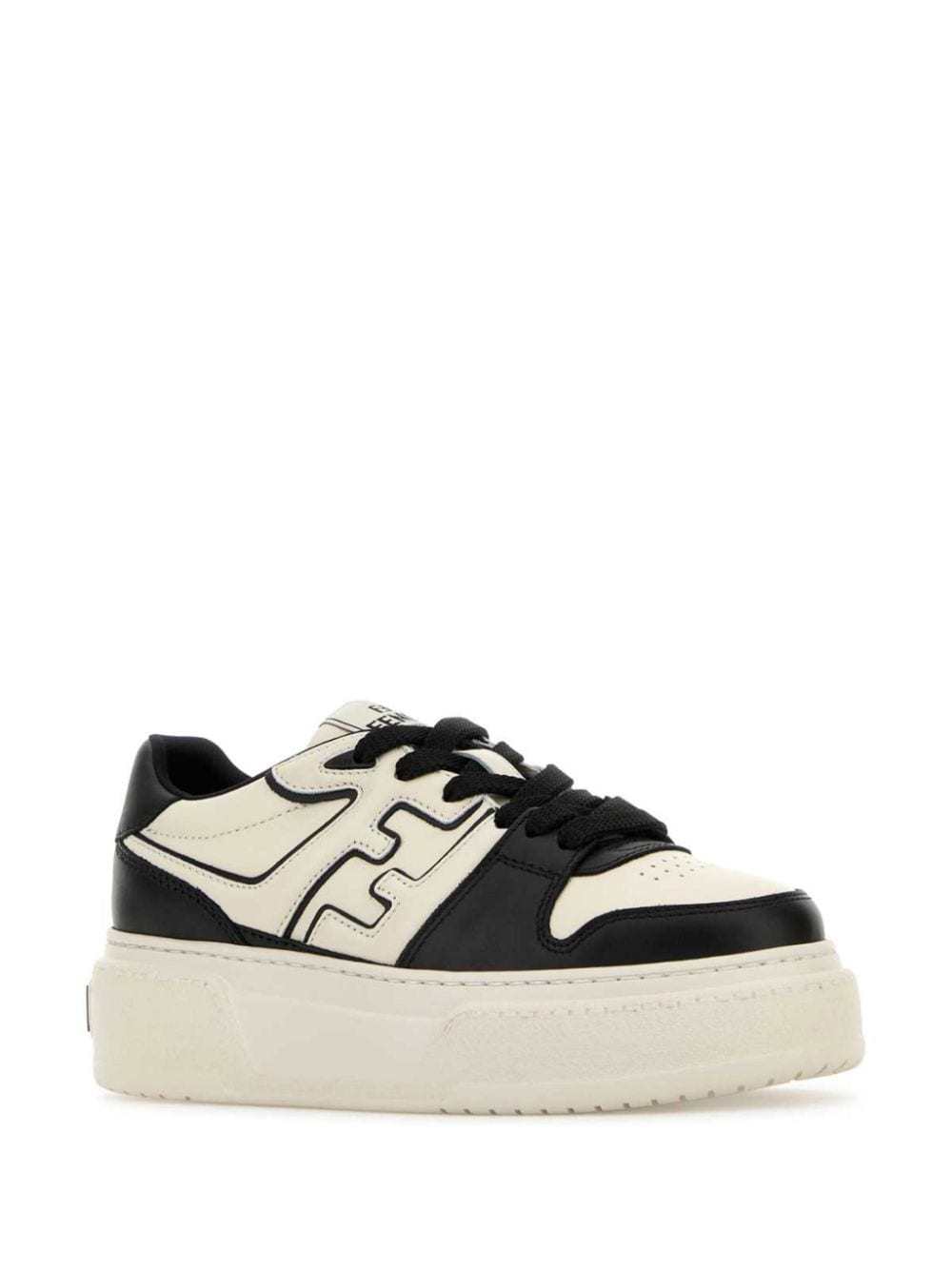 Fendi match leather sneakers