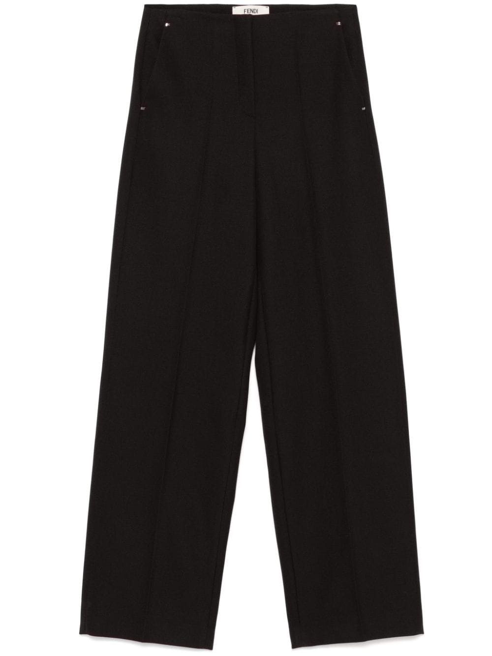 Wide leg wool trousers