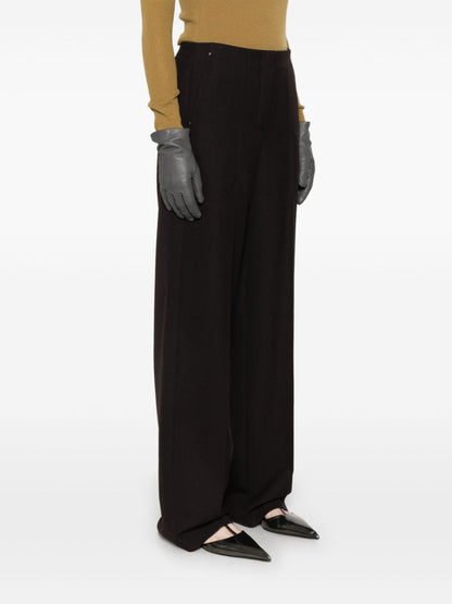 Wide leg wool trousers