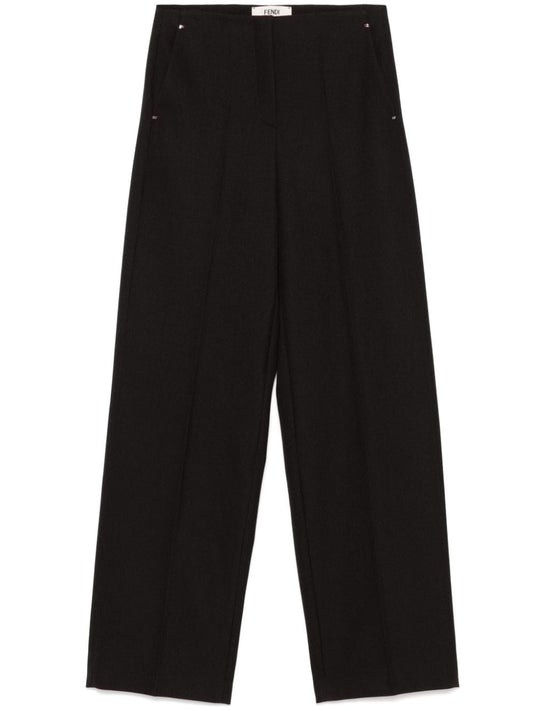 Wide leg wool trousers