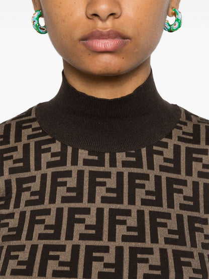 Ff cotton high-neck sweater