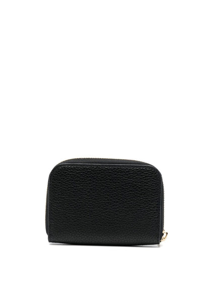 Gancini leather zipped card case